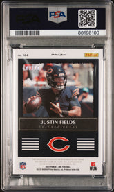 2021 Panini One Justin Fields #304 PSA 9 Rookie Gold Prizm Patch Auto /10